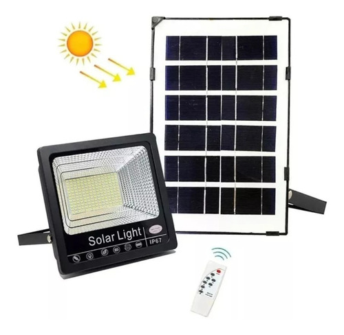 Foco Solar Led 40w C/ Fotocelula Patio Jardin Calle Exterior