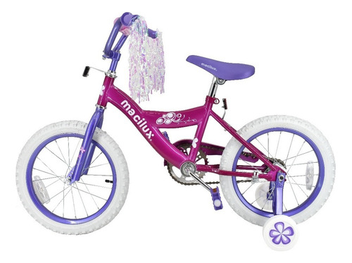 Bicicleta Rodada 16 Macilux Infantil Para Niñas Color Morado