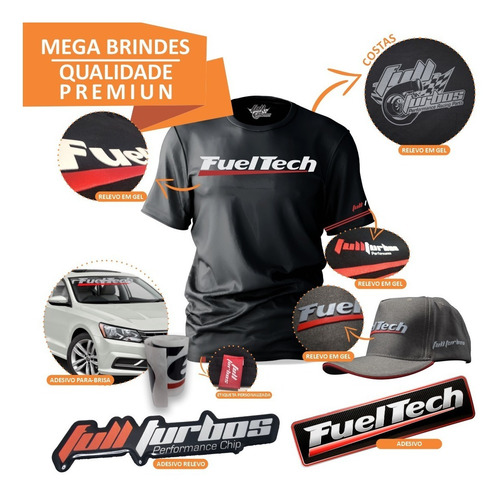 Fueltech Ft350 Com Chicote + Mega Brindes + Camiseta Gel +bc