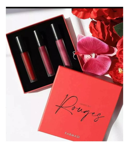 Farmasi Colección Rouges Edición Especial De 3 Labiales Mate Color Rojo