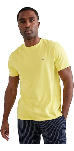 Camiseta Tommy Hilfiger Cuello Redondo Amarilla Original 