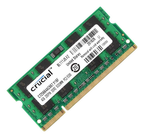 Memória De Laptop Ram 4gb Ddr2 Pc2-5300s 667mhz Para Crucial