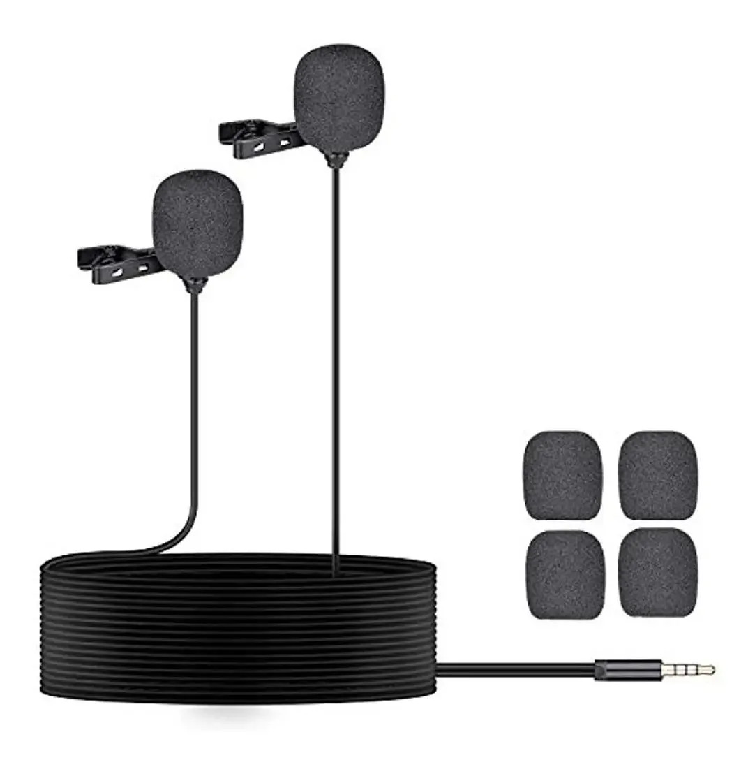 Microfone de lapela dupla Microfone para smartphone