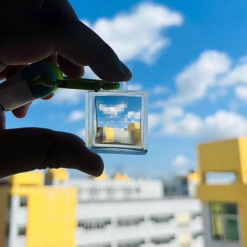 Llavero Con Ventana De Píxeles, Espejo De Píxeles Para