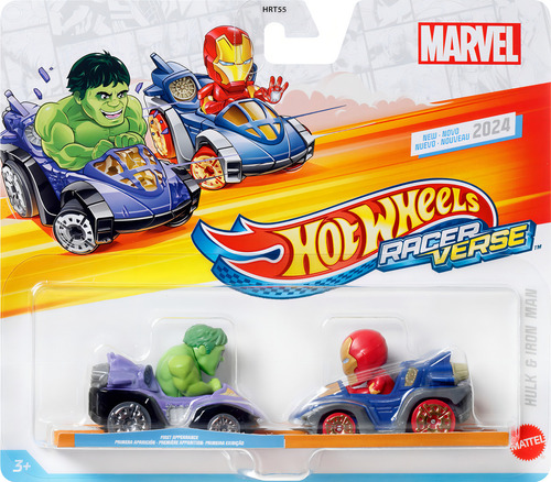 Hot Wheels Racerverse Hulk & Iron Man Marvel Color Verde