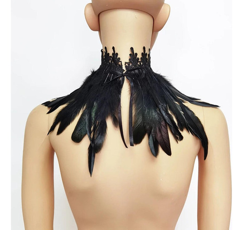 2 Gargantilla De Plumas Góticas, Capa Para El Hombro, Chal