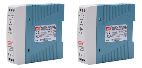 2x Mdr-20 5v 20w Din Rail Power Supply Ac-dc Driver .