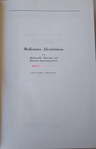 Libro De Mediciones Electrónicas De Terman Y Petit , Sin Uso (Usado)