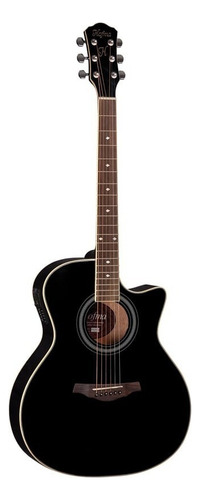 Guitarra eléctrica Hofma Hma260 Auditorium Black Steel Orientación con la mano derecha