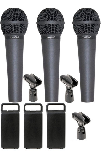 Kit Com 03 Microfones Behringer Ultravoice Xm8500 Original