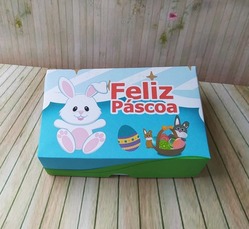 Imagem 5 de 5 de 20 Caixas Lembrança P6doces Feliz Páscoa Coelhinho