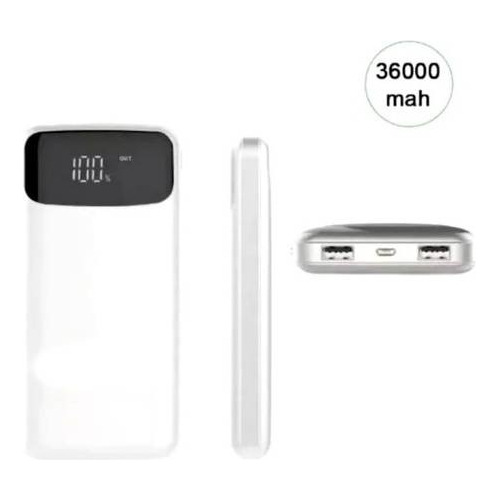 Batería Portátil Cargador Power Bank Usb 36000mah Blanco