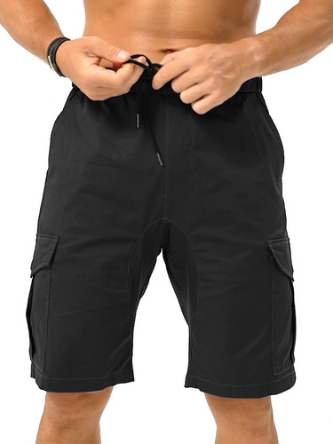 Bermuda Short Casual Para Hombre Bolsas Cargo Shendy Vendy