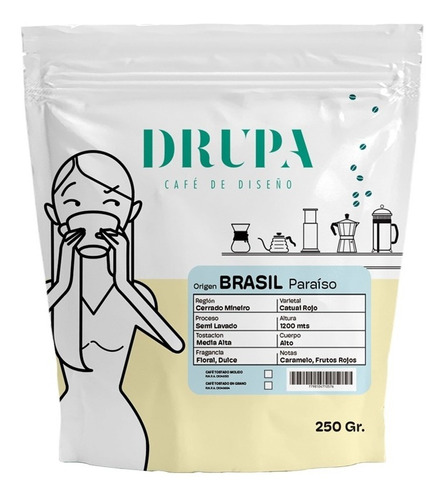 Café De Especialidad Molido Brasil Paraíso X 250 Grs Drupa