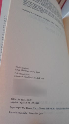 Los Signos Del Amor /linda Goodman (usado) (Usado)