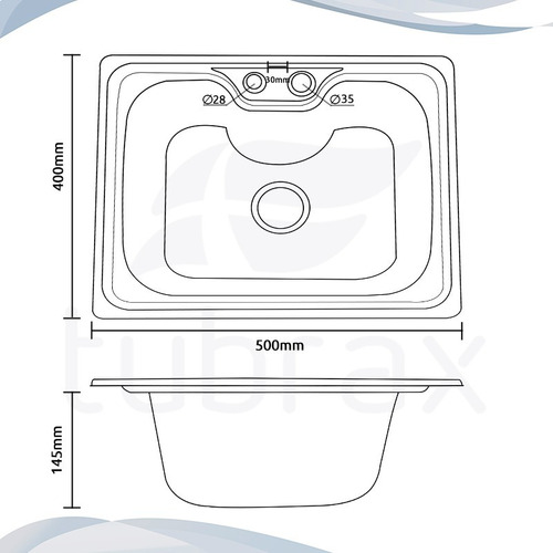Imagem 8 de 8 de Cuba Pia Cozinha Gourmet Aço Inox Tubrax 50x40 C/ Acessórios
