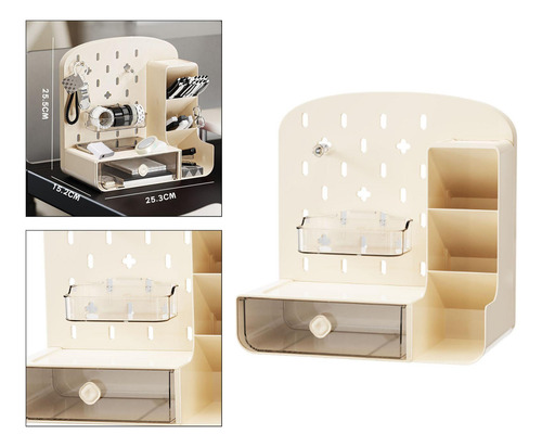 Organizador De Tablero Perforado Para Escritorio, Beige