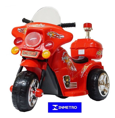 Mini Moto Elétrica Triciclo Infantil Vermelho 6,0v Inmetro