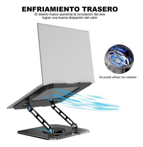 Soporte Para Laptop Base Giratorio Ajustable Plegable Practi