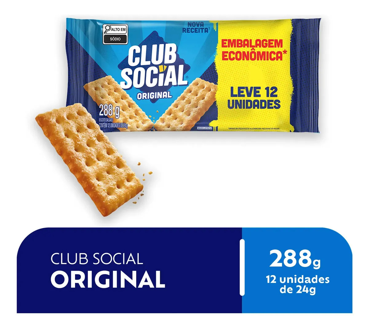 Biscoito Salgado Club Social Original - Embalagem Econômica 288g