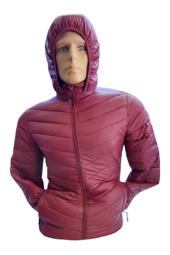 Chaqueta Parka Hombre Termica Con Gorro Manga Larga