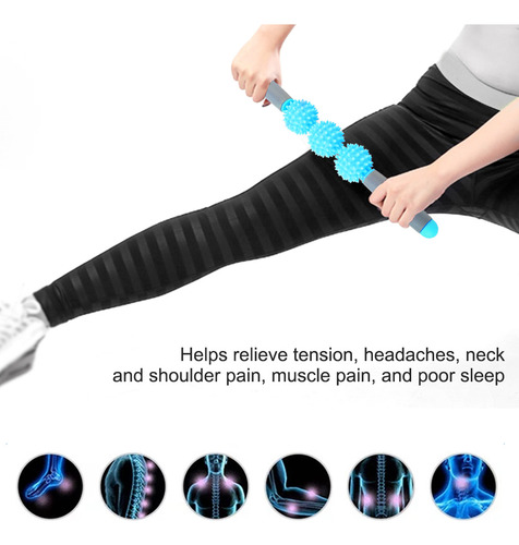 Yoga Stick Muscle Roller Stick Celulitis Spiky Ball Para