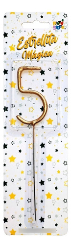 Vela Sparkle Numero 5 Dorado - Lollipop