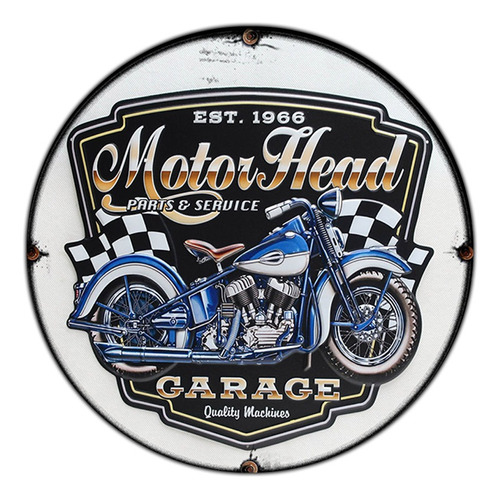 #527 - Cuadro Decorativo Vintage Moto Garage Retro No Chapa