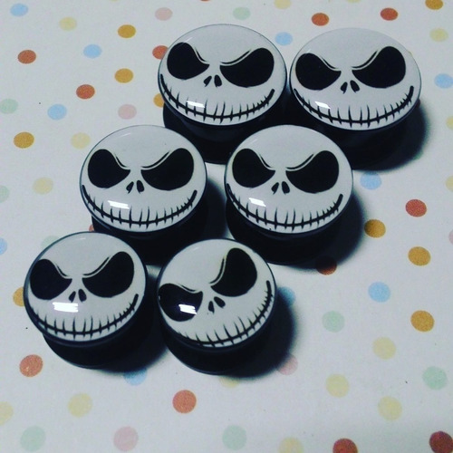 (2 Peças) Alargador Jack Skellington 10mm 12mm 14mm 16mm Par