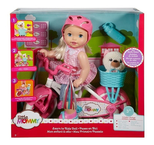Muñeca Little Mommy Paseo En Bicicleta 