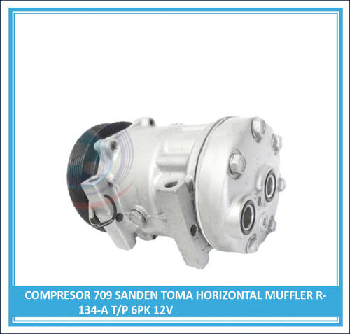 Compresor 709 Sanden Toma Horizontal Muffler T/p 6pk 12v