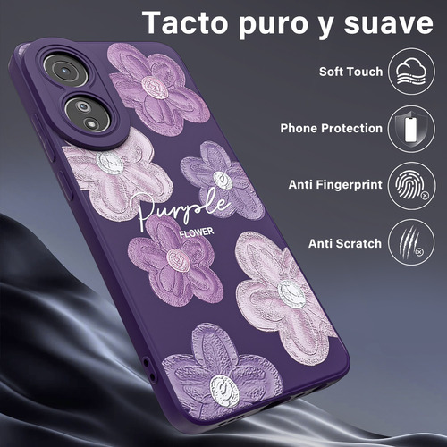 Funda Para Oppo A78 4g Carcasa Uso Rudo Con Flores Dibujos