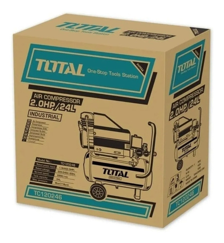 Compressor de ar elétrico portátil Total TC120246 24L 2hp 220V