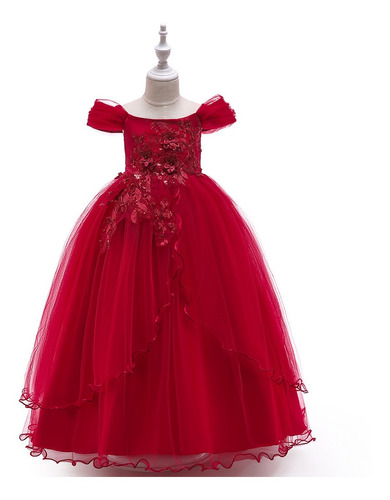 Vestido De Princesa Para Niña Con Hombros Descubiertos