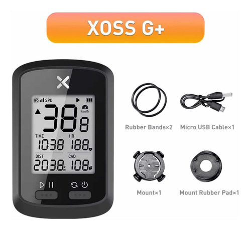 Gps Bike Xoss G+ Plus + Sensor + Case+ Suporte Longo