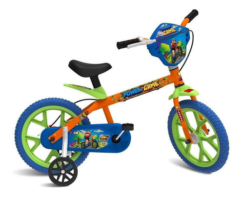 Bicicleta 14 Power Game - Bandeirante Cor Laranja