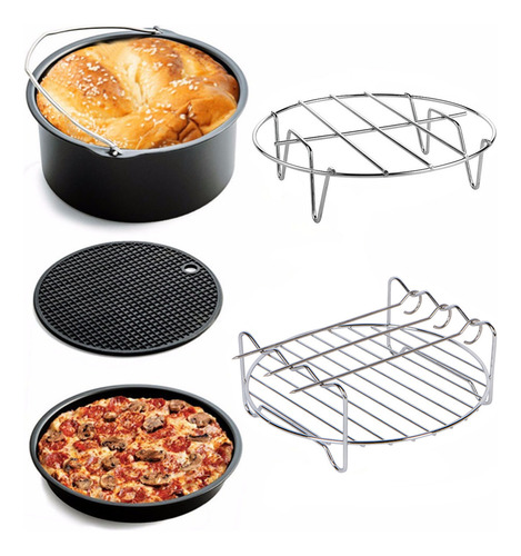 6 Polegadas Acessórios Incluindo Bolo Fritadeira Ar Barril,
