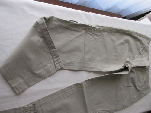 Pantalón De Gabardina Color Natural P/mujer ,1 Sola Postura