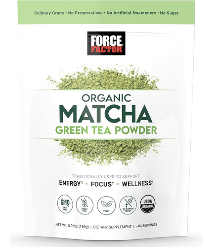 Force Factor Té Verde Matcha Orgánico 84 Servicios Sabor Sin Sabor