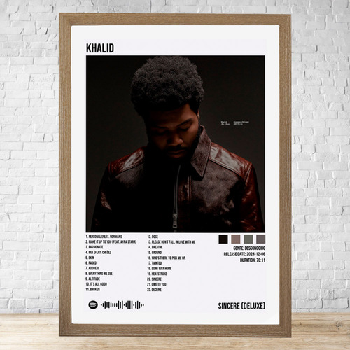 Cuadro Khalid Sincere Deluxe 30x40 Con Vidrio Y Marco C868 Marrón Claro Moderno