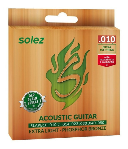 Encordoamento Solez Slapb11 .011 Violão Aço Phosphor Bronze