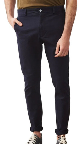 Pantalón De Hombre Bensimon Chino Rock Azul Skinny Fit