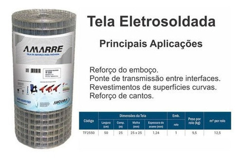 Imagem 4 de 4 de Tela Soldada Fachada Alvenaria Tfl2550 0,50 M X 25 M Ancora