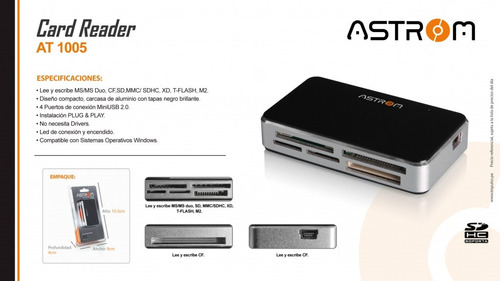 Multilector Tarjetas De Memorias, Sd, Micro Sd,compact Flash