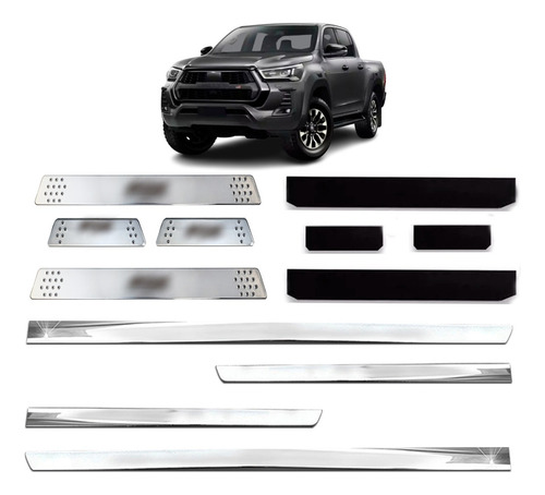 Kit Soleira + Friso Inferior E Blackout Hilux 2014 2015