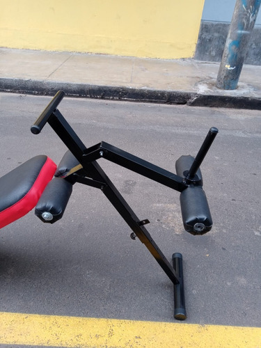 Banca Plegable Abdominal+ejercitador D Piernas+20k En Discos