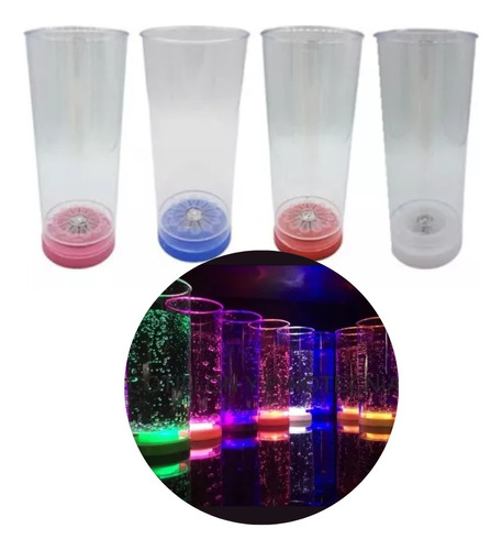 30 Vasos Led Luminosos 8 Colores Diferentes 3 Led C/vaso F