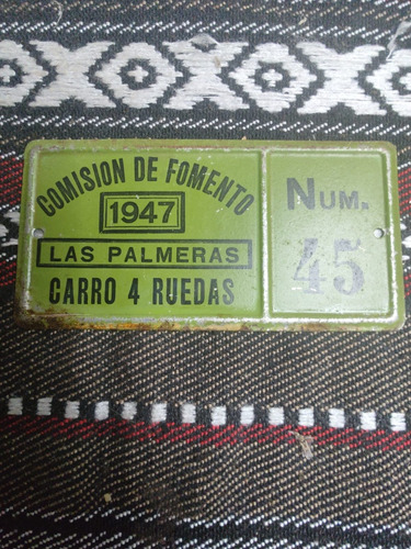 Antigua Patente De Carro 1947