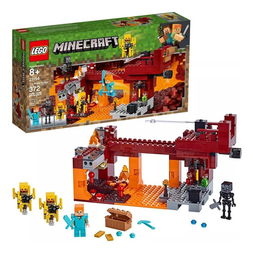 Kit De Construcción Lego Minecraft El Puente De Llamas 21154