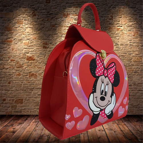Imagen 4 de 8 de Bolsa - Mochila Para Dama En Rojo, De Disney (minnie Mouse)
